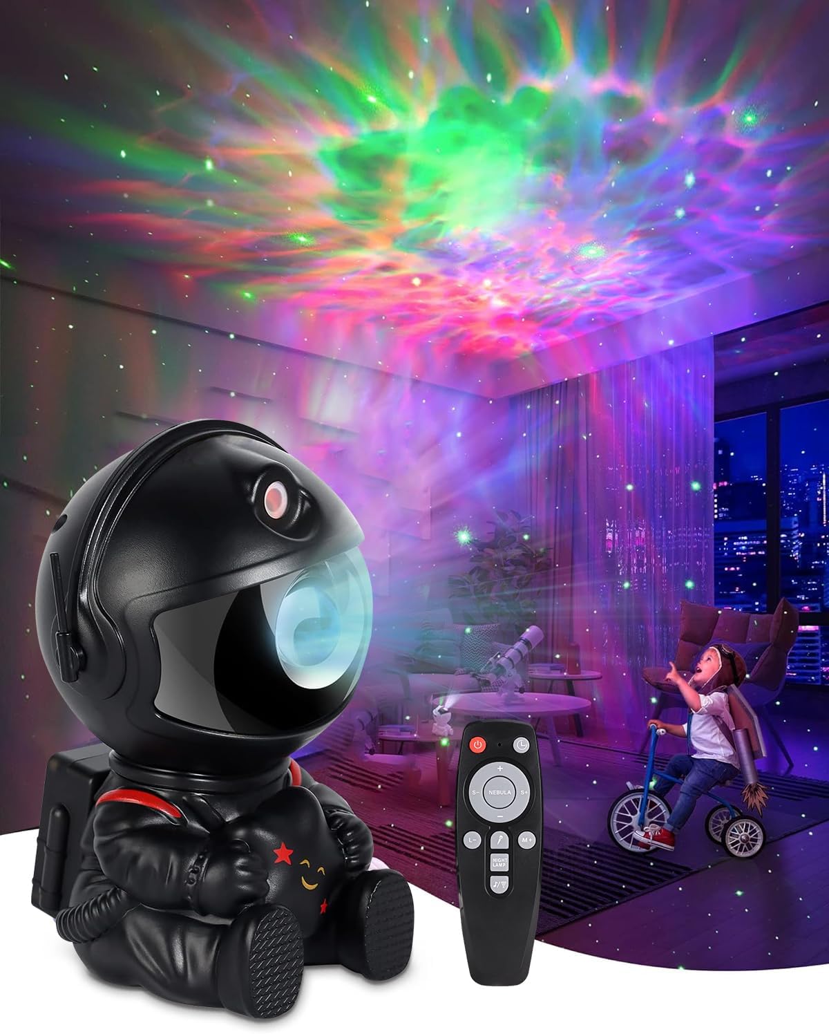Proyector Astronauta Galaxy Star - Luz Nocturna - Cielo Estrellado - Decoración de Hogar